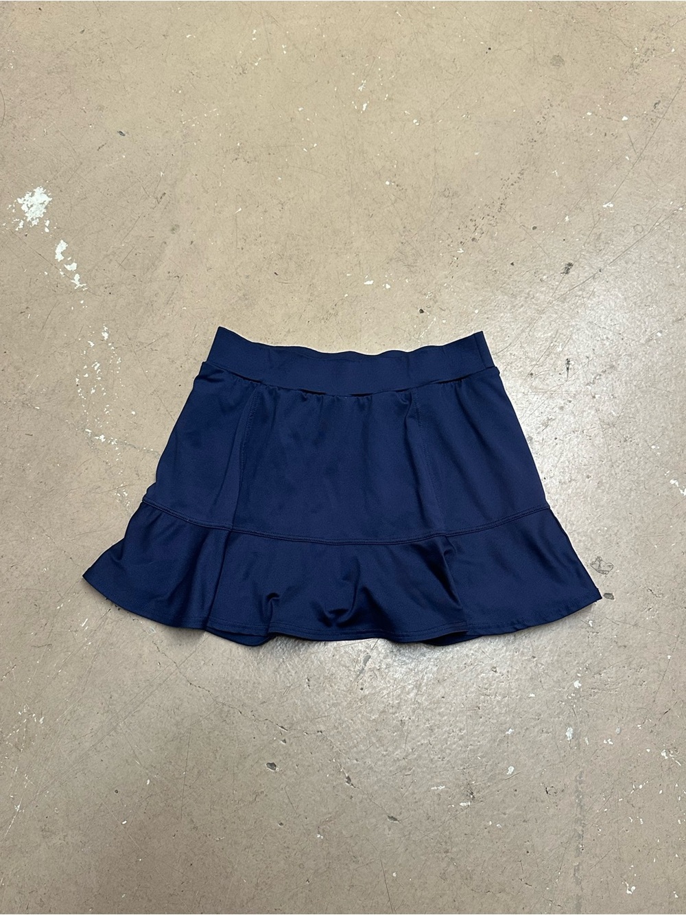 Navy Ruffled Mini Athletic Skirt
